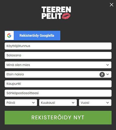 Teerenpelit: Rekisteröityminen